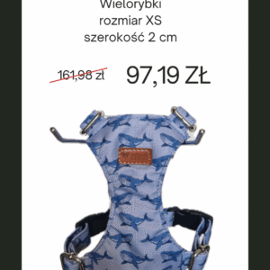 Szelki bezuciski WIELORYBKI XS 2 CM